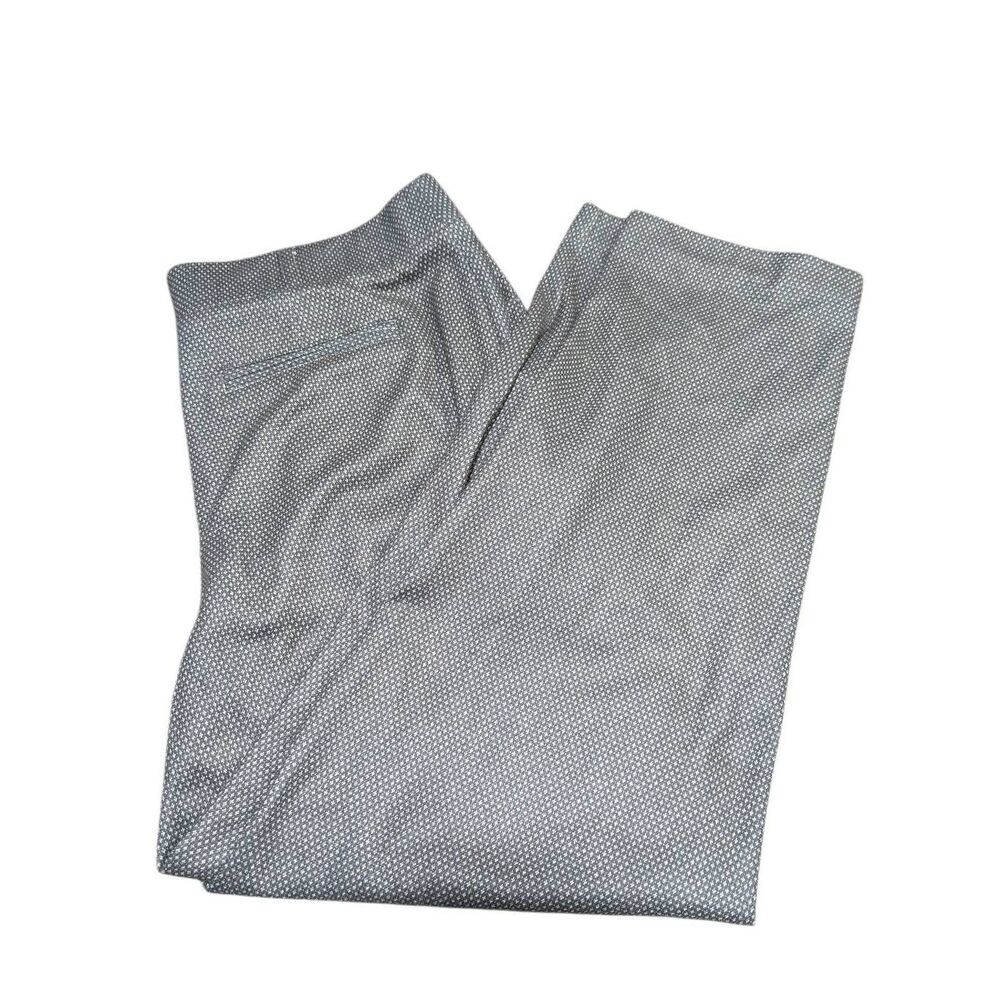 Wren New York Gray White Geometric Print Ankle Pants Stretch Casual Size Large